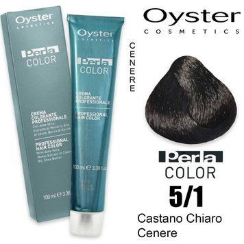 OYSTER Фарба для волосся Perlacolor 5/1 попелястий світло-каштановий, 100 мл. copy_OYCC03100501 фото