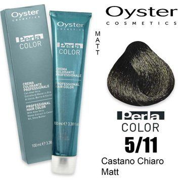 OYSTER Фарба для волосся Perlacolor 5/11 матовий світло-каштановий, 100 мл. copy_OYCC03100511 фото