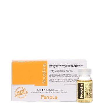 Fanola Nourishing Засіб для експрес-відновлення з кератином та олією насіння льону, 12 мл.х12 шт. FANL197 фото