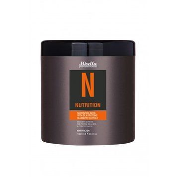 MIRELLA HF N NUTRITION Живильна маска для сухого волосся з протеїнами шовку та екстрактом часнику 1000 мл з дозатором MI175 фото